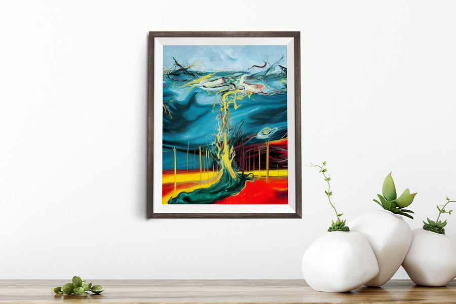 ABSTRACT TORNADO BRIDGE POSTER