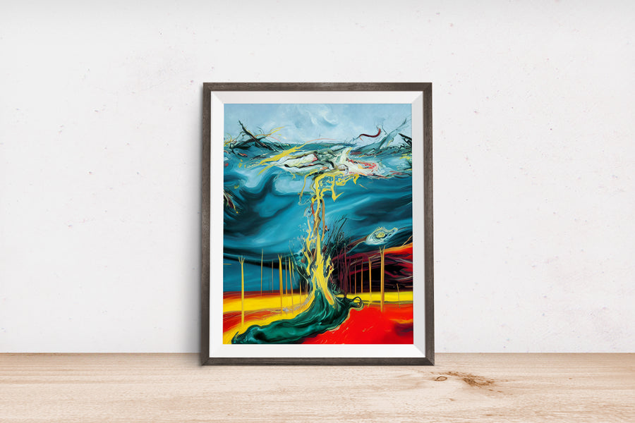 ABSTRACT TORNADO BRIDGE POSTER