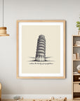 'Embrace The Beauty of Imperfections' TOWER OF PISA Positive Affirmation Art Print - Short Affirmation