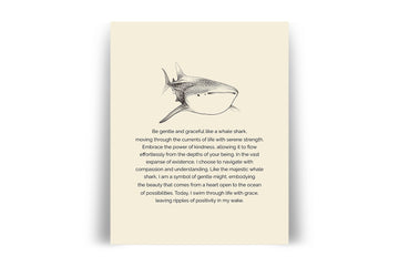 'Be Gentle And Graceful' WHALE SHARK Positive Affirmation Art Print - Long Affirmation