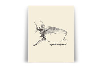 'Be Gentle And Graceful' WHALE SHARK Positive Affirmation Art Print - Short Affirmation