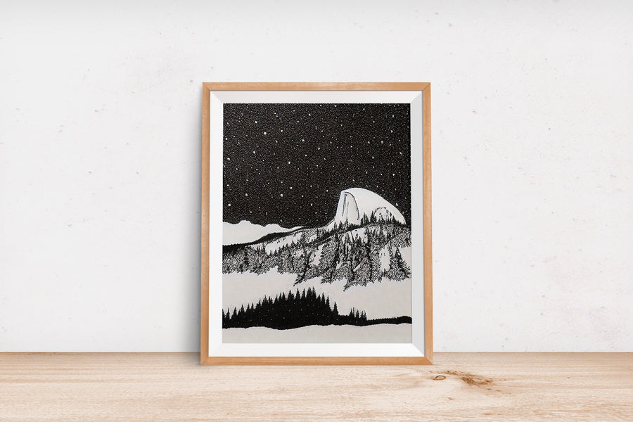 YOSEMITE HALF DOME SNOW POSTER