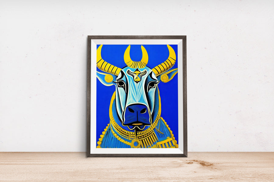 THE BLUE BULL Feng Shui POSTER