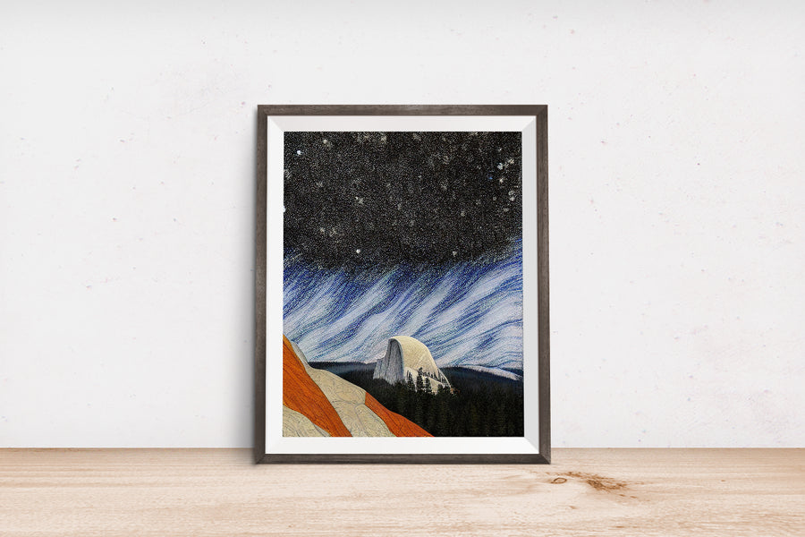 YOSEMITE HALF DOME NIGHT POSTER