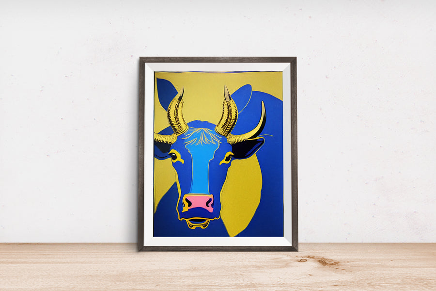 THE BLUE BULL Feng Shui POSTER