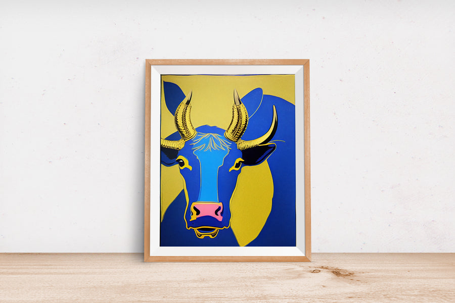 THE BLUE BULL Feng Shui POSTER