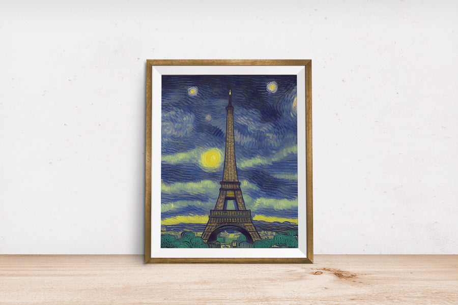 PARIS EIFFEL TOWER in the style of Vincent Van Gogh POSTER