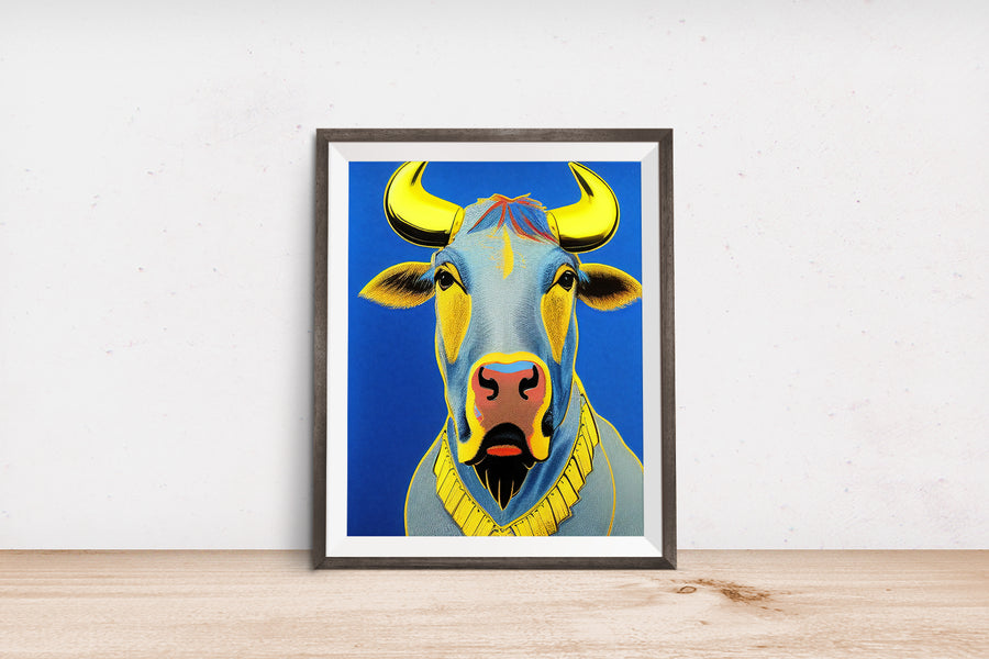 THE BLUE BULL Feng Shui POSTER