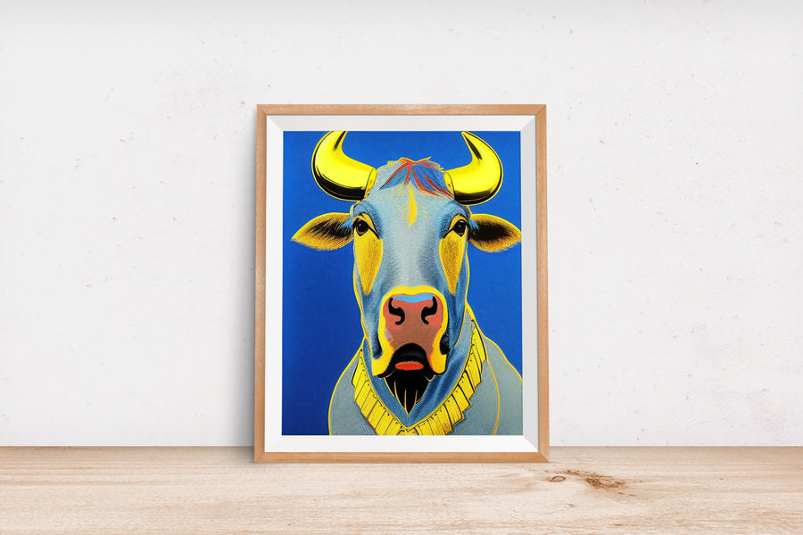 THE BLUE BULL Feng Shui POSTER