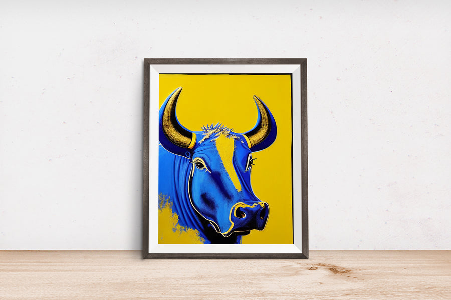 THE BLUE BULL Feng Shui POSTER