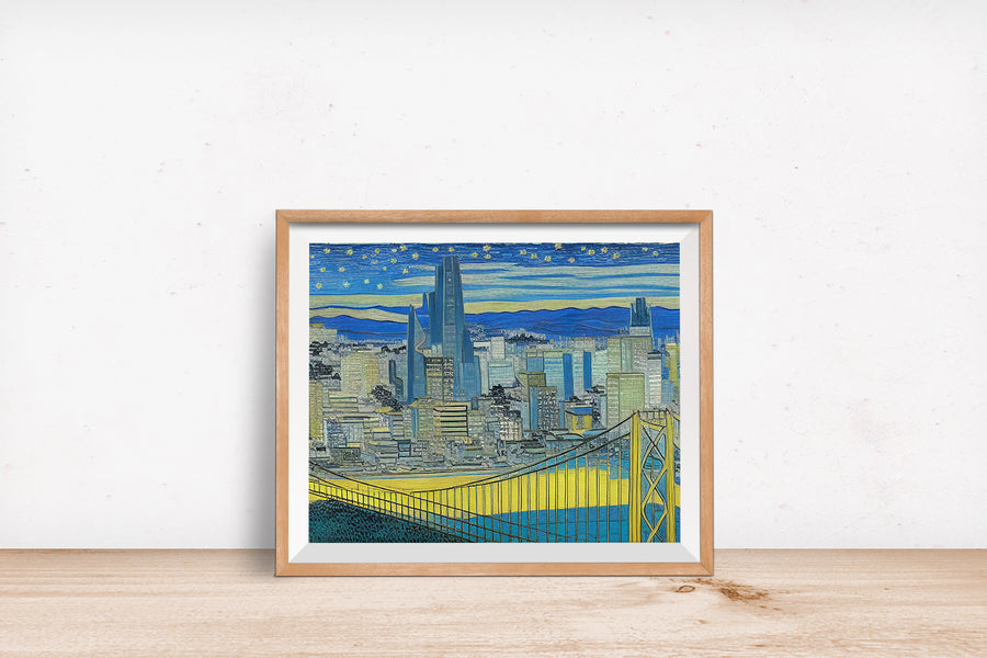 SAN FRANCISCO in the style of Vincent Van Gogh POSTER