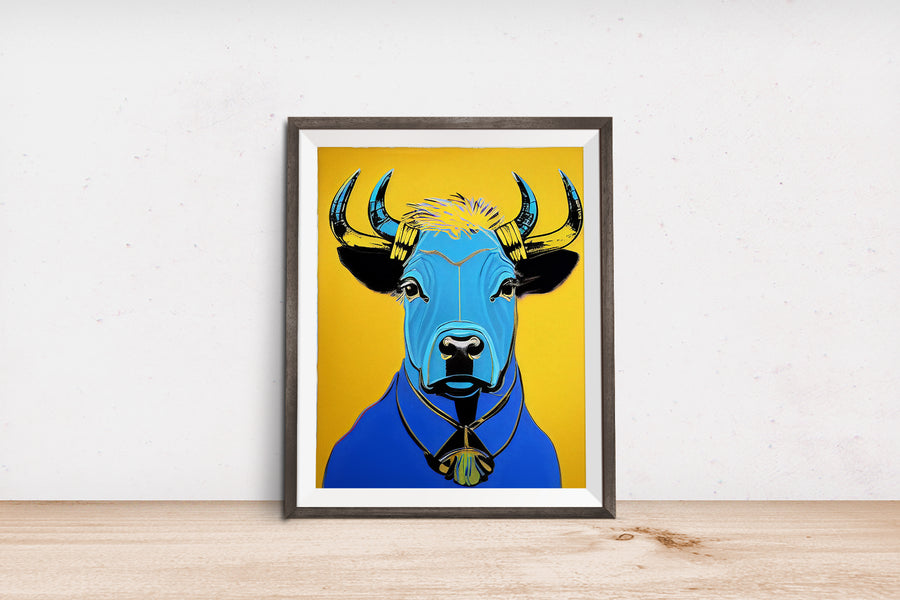 THE BLUE BULL Feng Shui POSTER