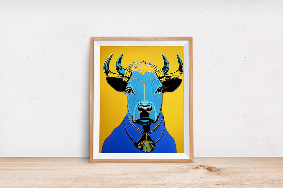 THE BLUE BULL Feng Shui POSTER