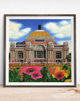 MEXICO CITY PALACIODE BELLAS ARTES in the style of Frida Kahlo POSTER