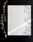 Personalized Wedding Day Love Letter / Wedding Vows / First Dance Song Cotton Anniversary Print - Roses