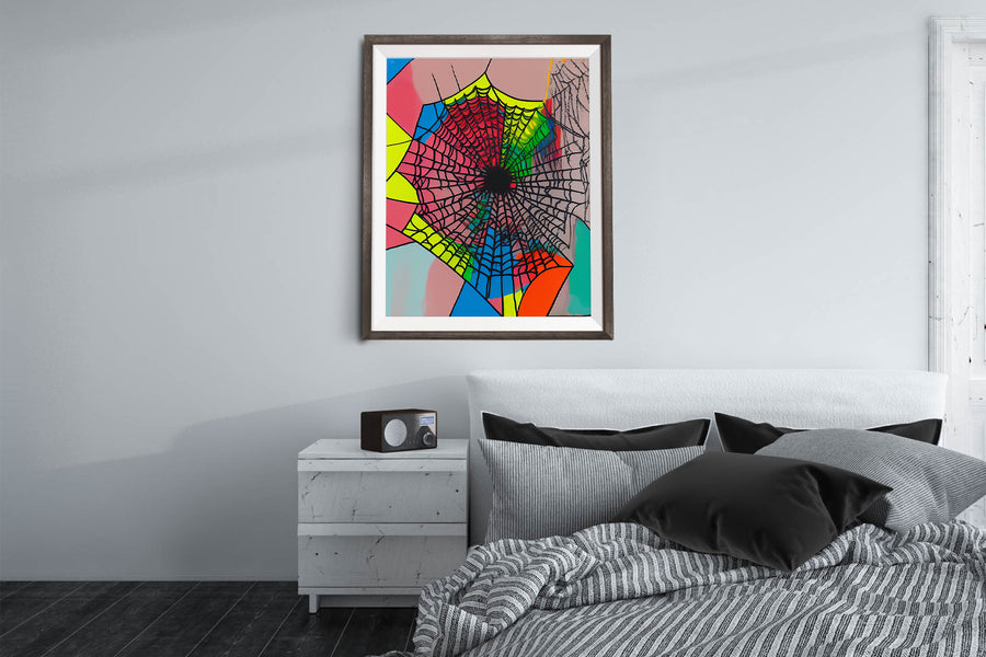 COLORFUL SPIDER WEB POSTER