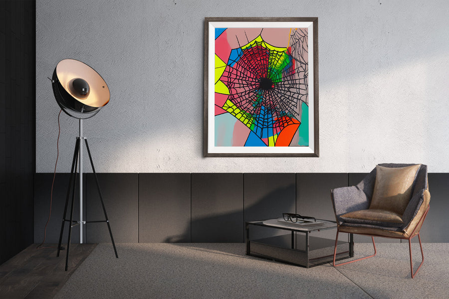 COLORFUL SPIDER WEB POSTER