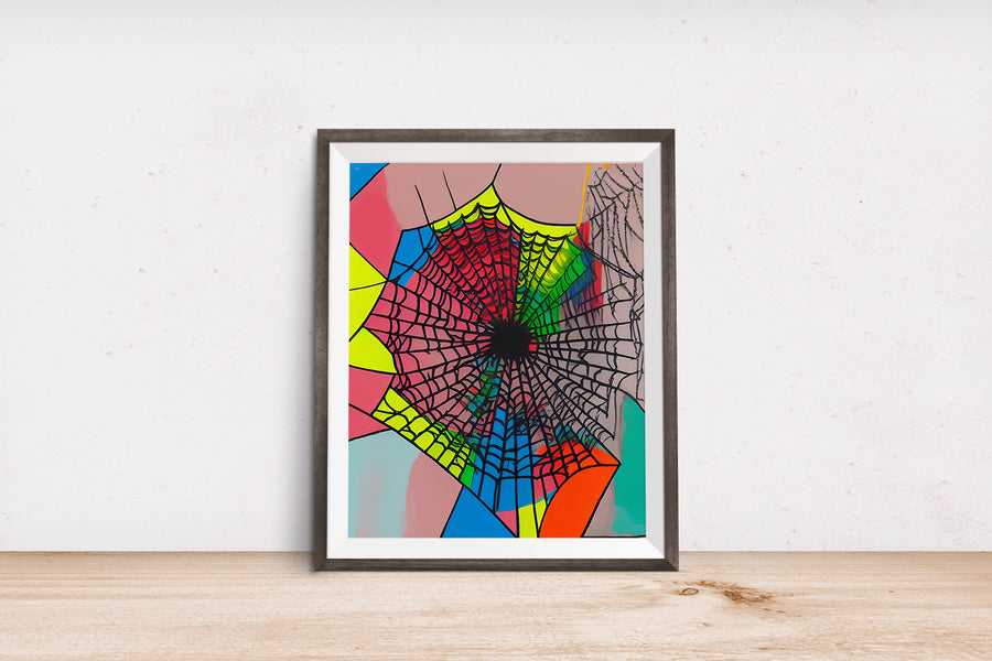 COLORFUL SPIDER WEB POSTER