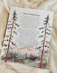 Personalized Wedding Day Love Letter / Wedding Vows / First Dance Song Cotton Anniversary Print - Pine Trees