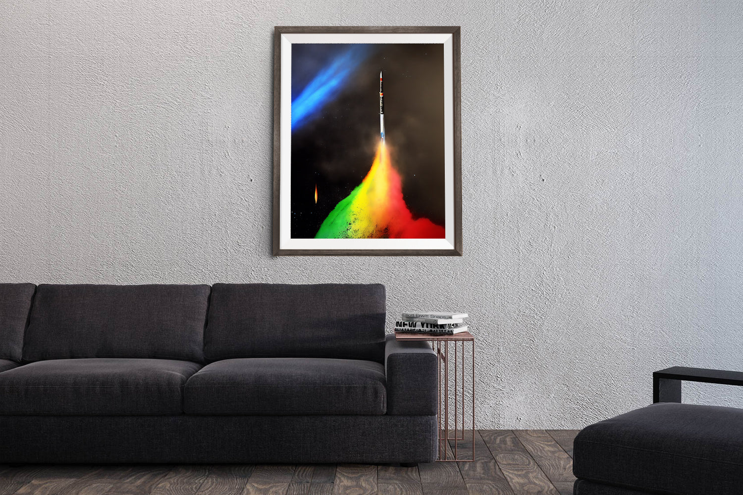 SPACE SHUTTLE RAINBOW TAKEOFF POSTER