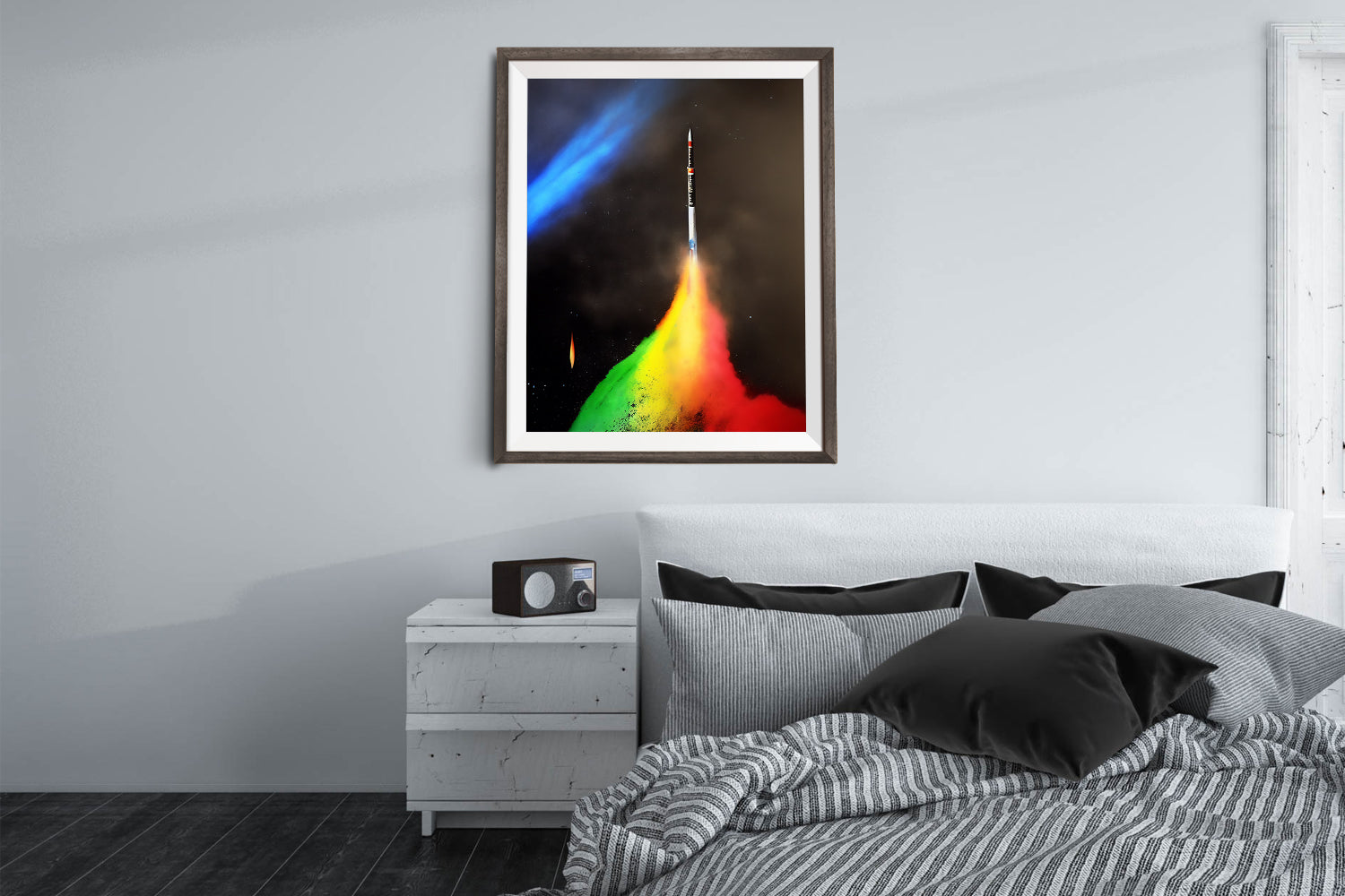 SPACE SHUTTLE RAINBOW TAKEOFF POSTER
