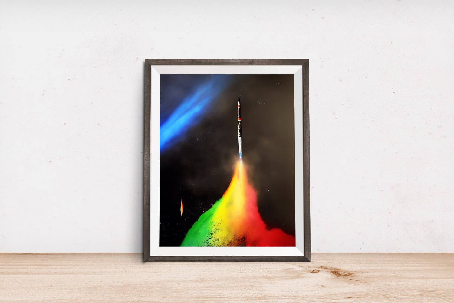 SPACE SHUTTLE RAINBOW TAKEOFF POSTER