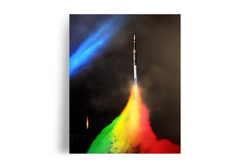 RAINBOW SPACE SHUTTLE TAKEOFF POSTER