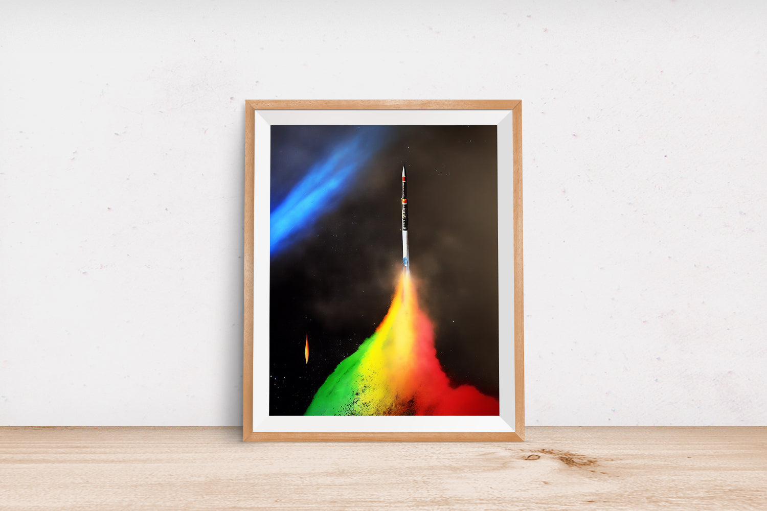 SPACE SHUTTLE RAINBOW TAKEOFF POSTER
