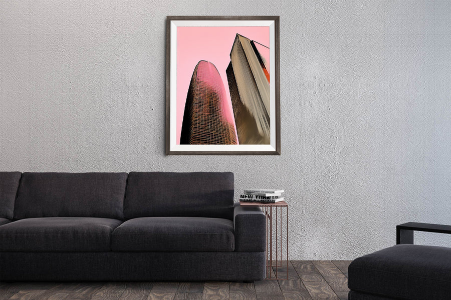 SAN FRANCISCO SALESFORCE TOWER IN PINK POSTER