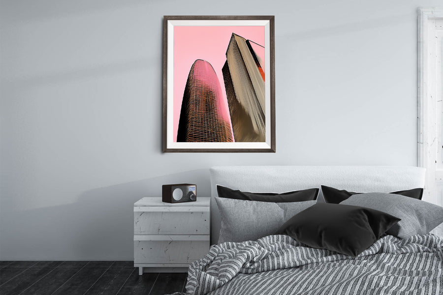 SAN FRANCISCO SALESFORCE TOWER IN PINK POSTER