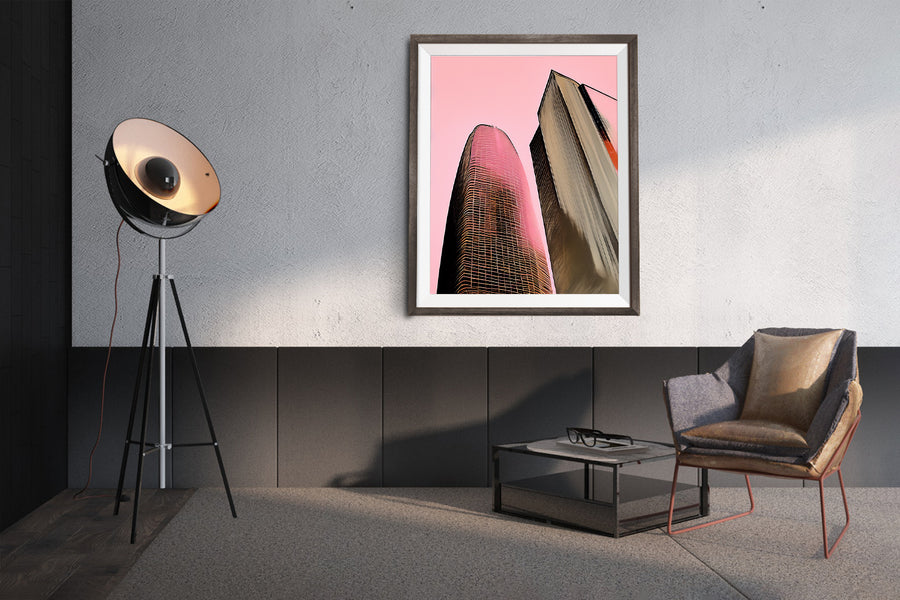 SAN FRANCISCO SALESFORCE TOWER IN PINK POSTER