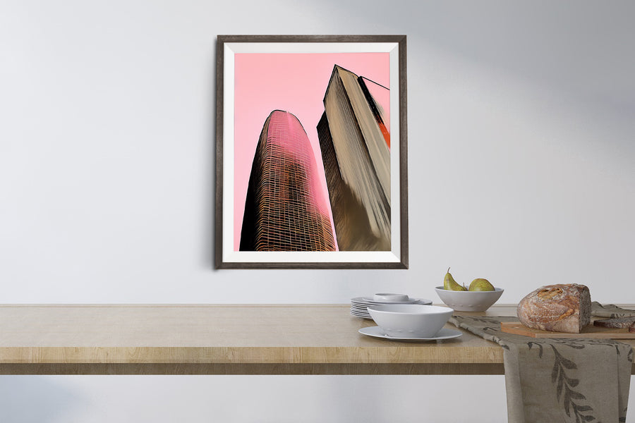 SAN FRANCISCO SALESFORCE TOWER IN PINK POSTER