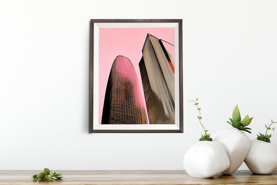 SAN FRANCISCO SALESFORCE TOWER IN PINK POSTER