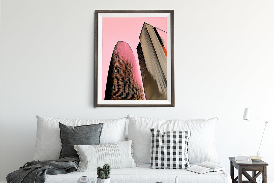 SAN FRANCISCO SALESFORCE TOWER IN PINK POSTER