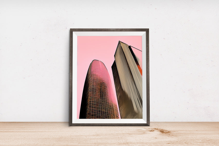 SAN FRANCISCO SALESFORCE TOWER IN PINK POSTER