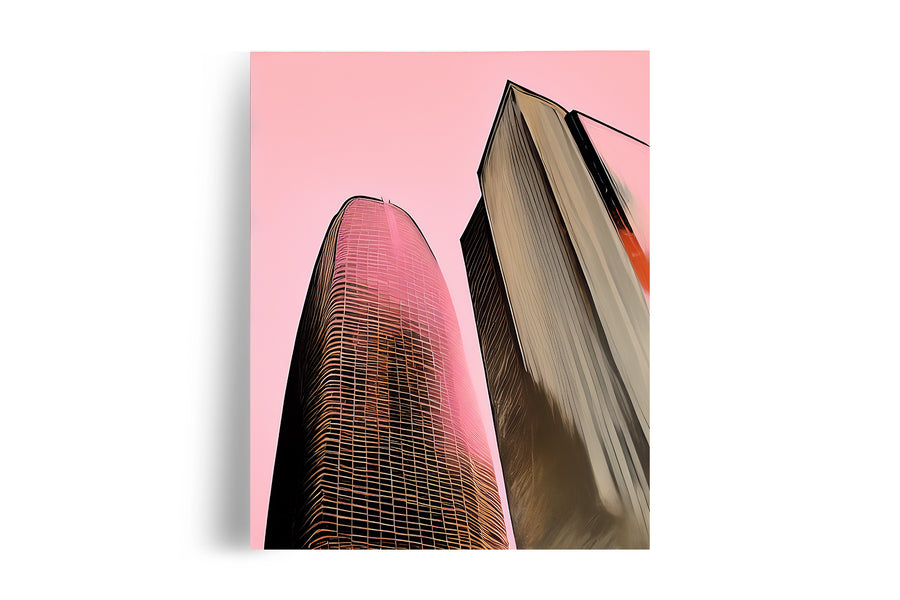 SAN FRANCISCO SALESFORCE TOWER IN PINK POSTER