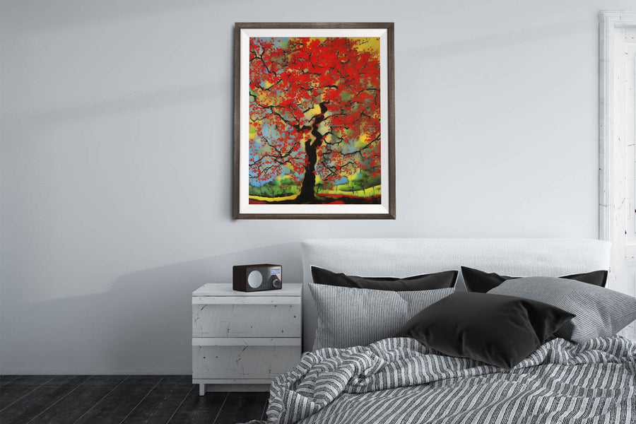 SCARLET OAK TREE POSTER