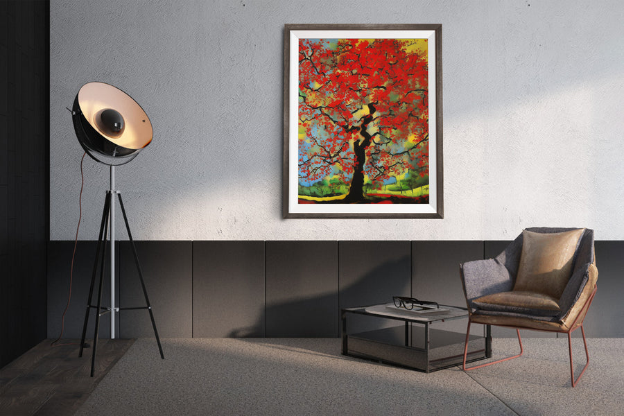 SCARLET OAK TREE POSTER