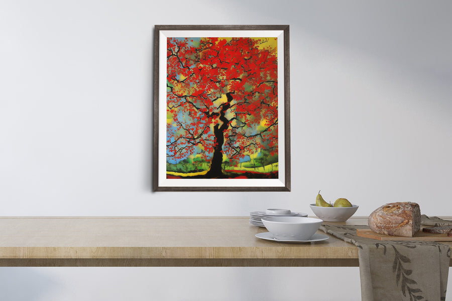 SCARLET OAK TREE POSTER