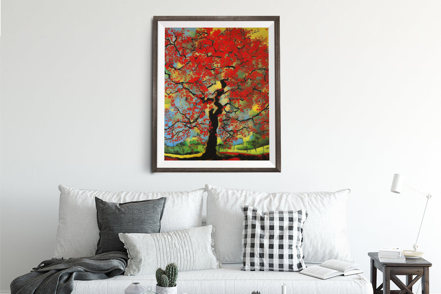 SCARLET OAK TREE POSTER