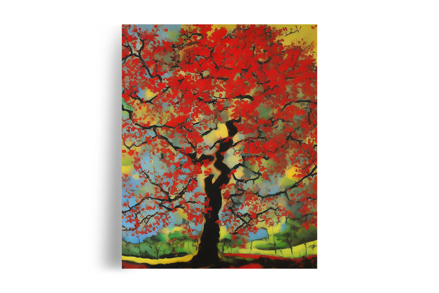 SCARLET OAK TREE POSTER