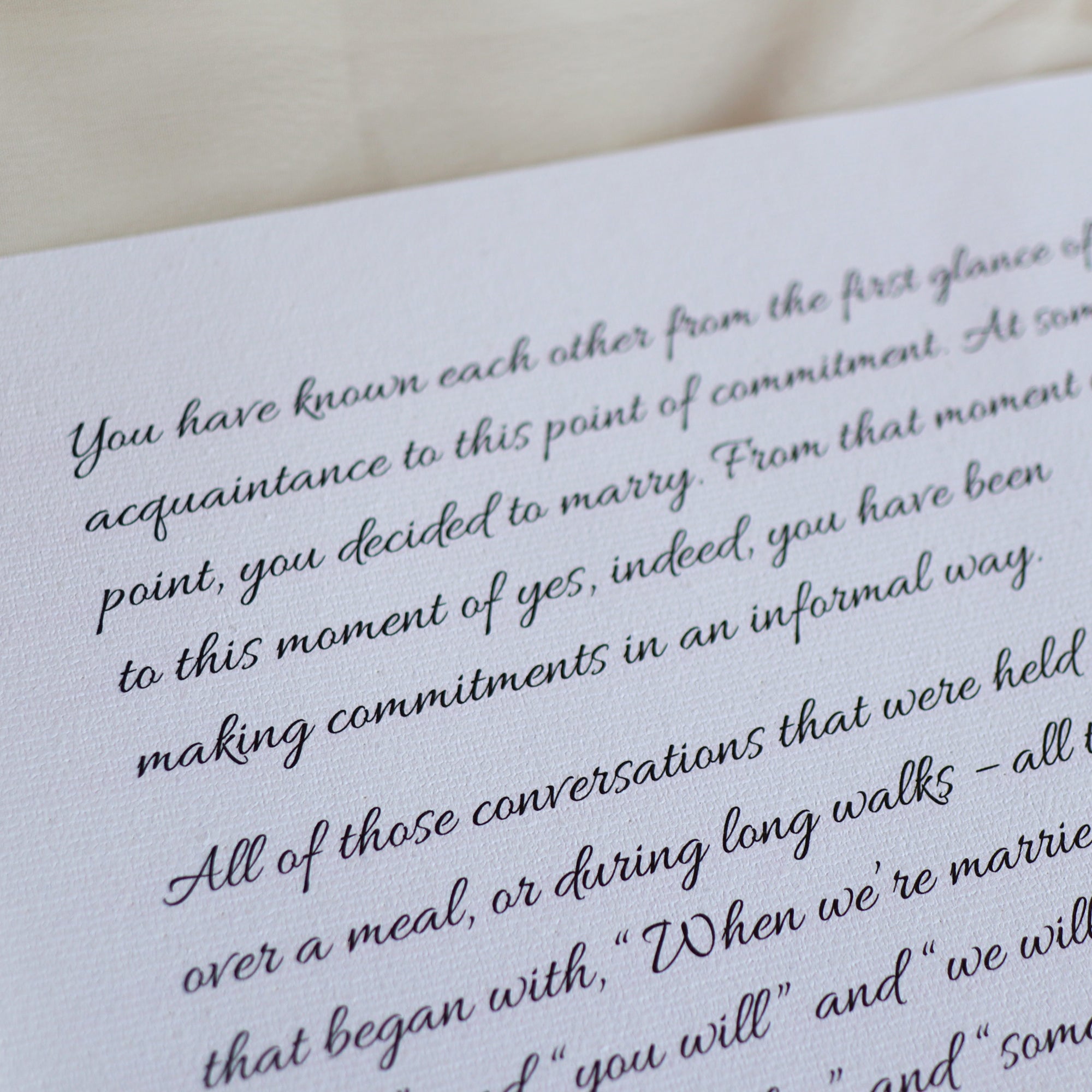 Personalized Wedding Day Love Letter / Wedding Vows / First Dance Song Cotton Anniversary Print - Leaves