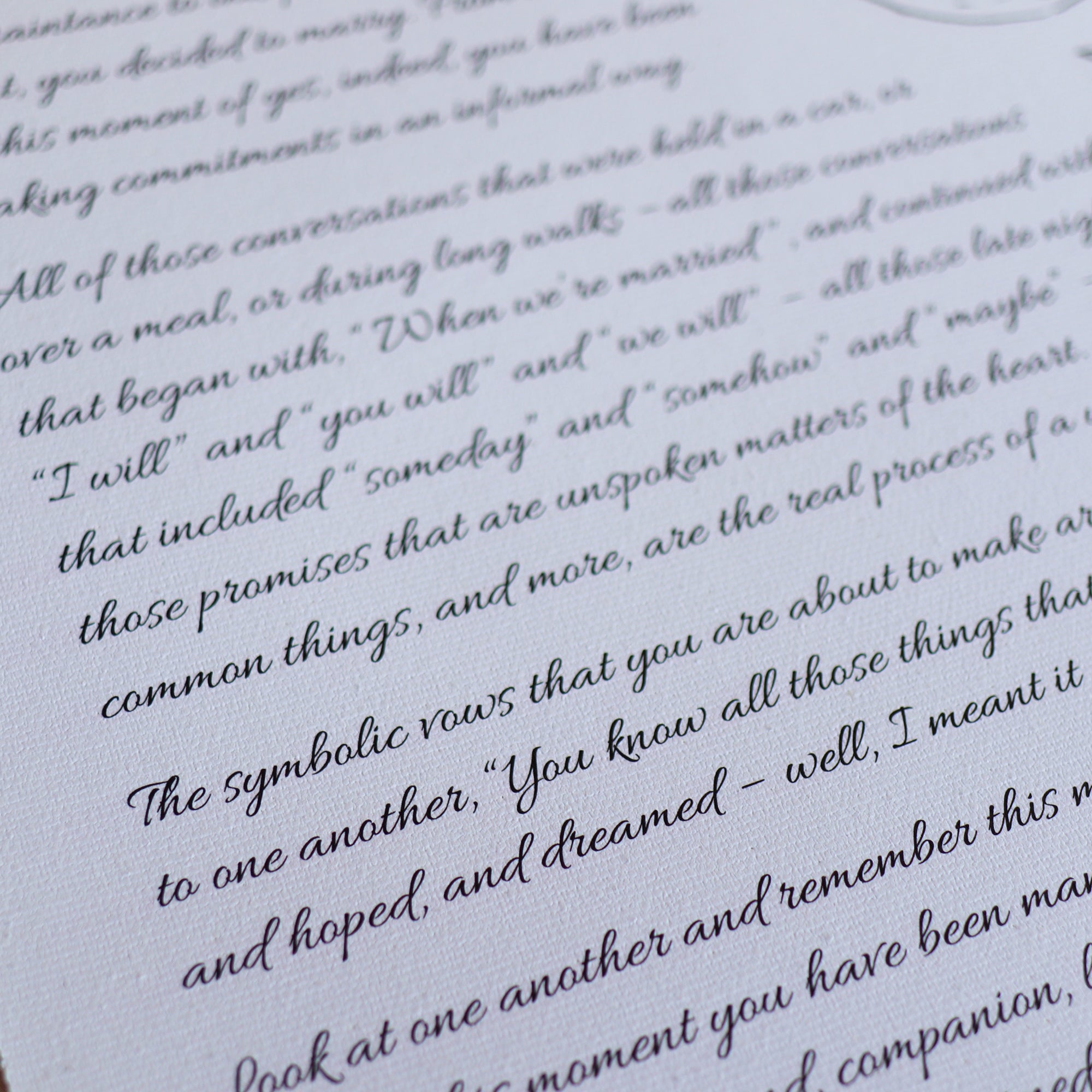 Personalized Wedding Day Love Letter / Wedding Vows / First Dance Song Cotton Anniversary Print - Leaves