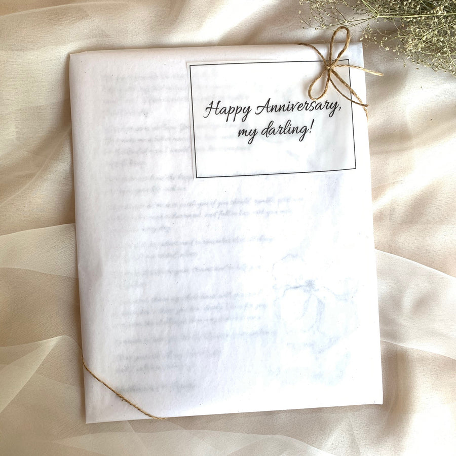 Personalized Wedding Day Love Letter / Wedding Vows / First Dance Song Cotton Anniversary Print - Pampas Grass