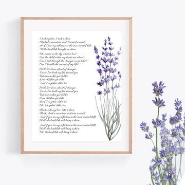 Personalized Wedding Day Love Letter / Wedding Vows / First Dance Song Cotton Anniversary Print - Lavender