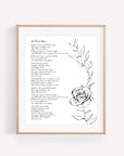 Personalized Wedding Day Love Letter / Wedding Vows / First Dance Song Cotton Anniversary Print - Rose